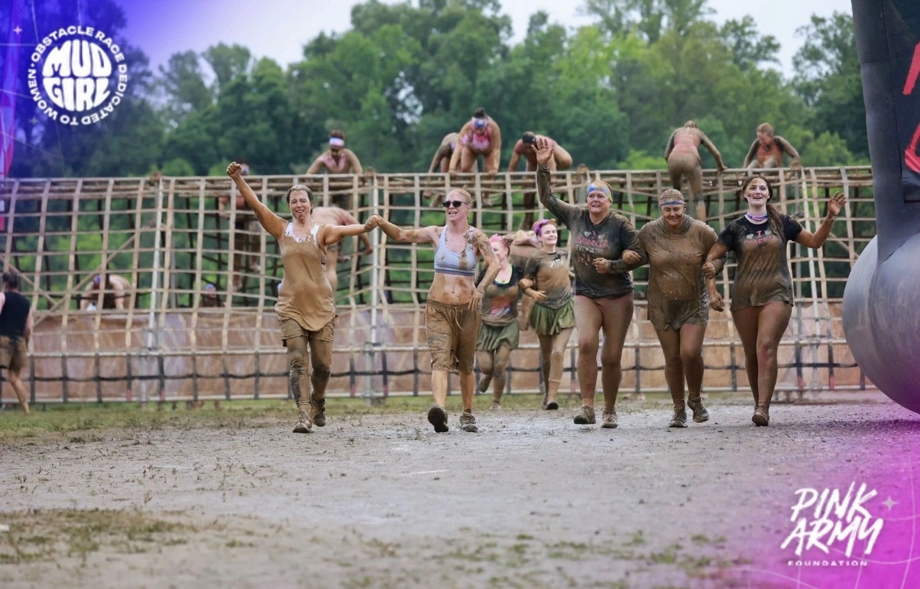 St. Mary's Dental team supporting the Pink Army Foundation by participating in a charity Mud Run.